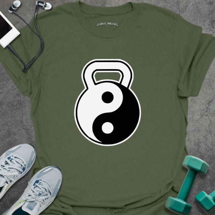 T-Shirt Military Green / S Kettlebell Yin Yang T-Shirt