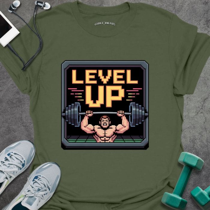 T-Shirt Military Green / S Level Up T-Shirt