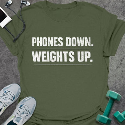 T-Shirt Military Green / S Phones Down T-Shirt