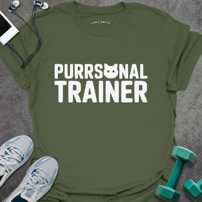 T-Shirt Military Green / S Purrsonal Trainer T-Shirt
