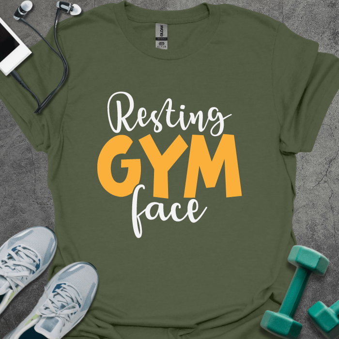 T-Shirt Military Green / S Resting Gym Face T-Shirt