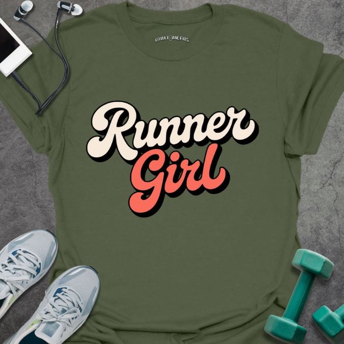 T-Shirt Military Green / S Runner Girl T-Shirt