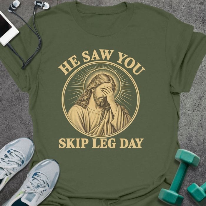 T-Shirt Military Green / S Skip Leg Day T-Shirt