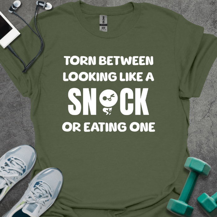 T-Shirt Military Green / S Torn Between Looking Like A Snack Or Eating One T-Shirt