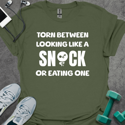 T-Shirt Military Green / S Torn Between Looking Like A Snack Or Eating One T-Shirt