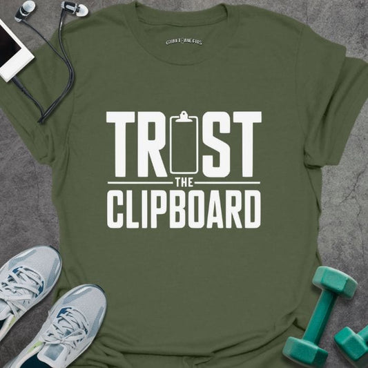 T-Shirt Military Green / S Trust Clipboard T-Shirt