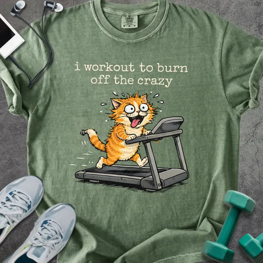 T-Shirt Moss / S Crazy Cat Heavyweight Tee