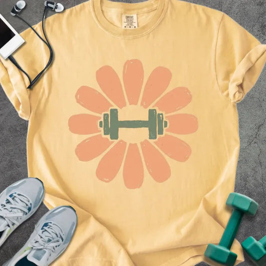 T-Shirt Mustard / S Dumbbell Flower Heavyweight Tee