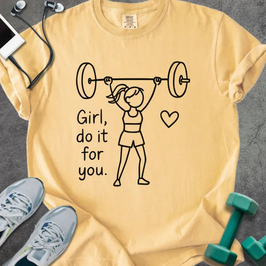 T-Shirt Mustard / S Girl Do it Heavyweight Tee