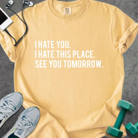 T-Shirt Mustard / S I Hate You Heavyweight Tee