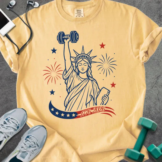 T-Shirt Mustard / S Liberty Dumbbell