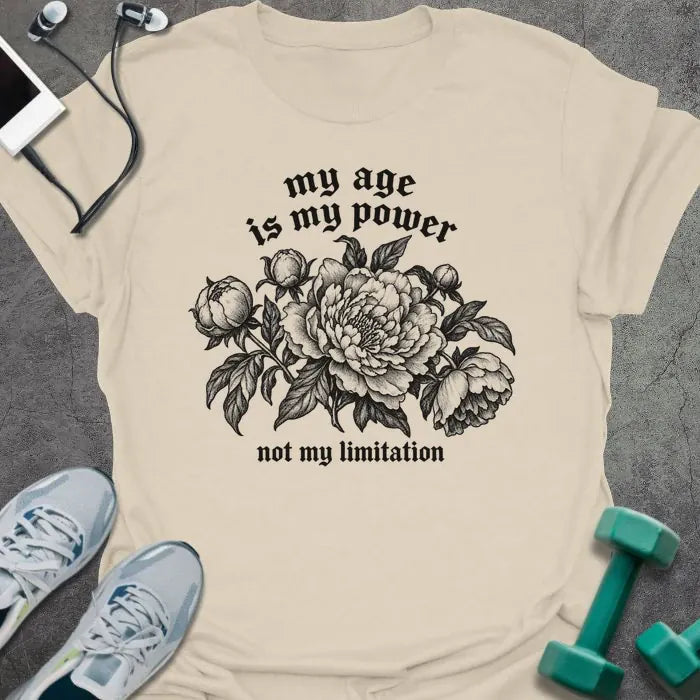 T-Shirt Natural / S Dark Peonies T-Shirt
