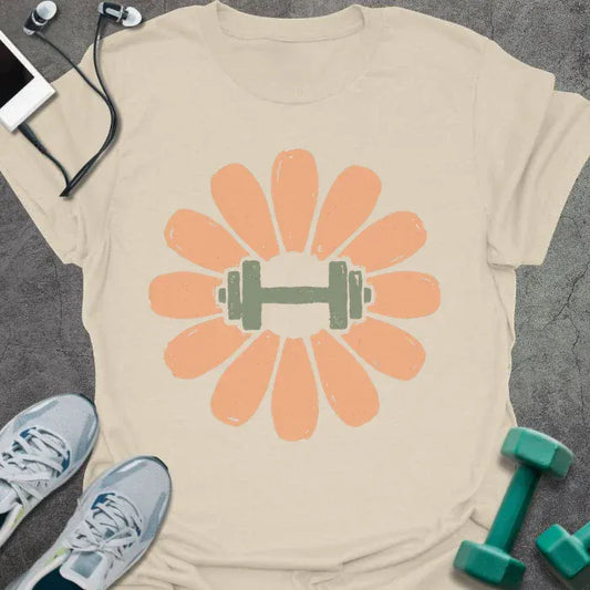 T-Shirt Natural / S Dumbbell Flower T-Shirt