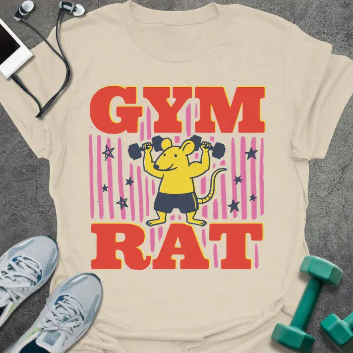 T-Shirt Natural / S Gym Rat Pop T-Shirt