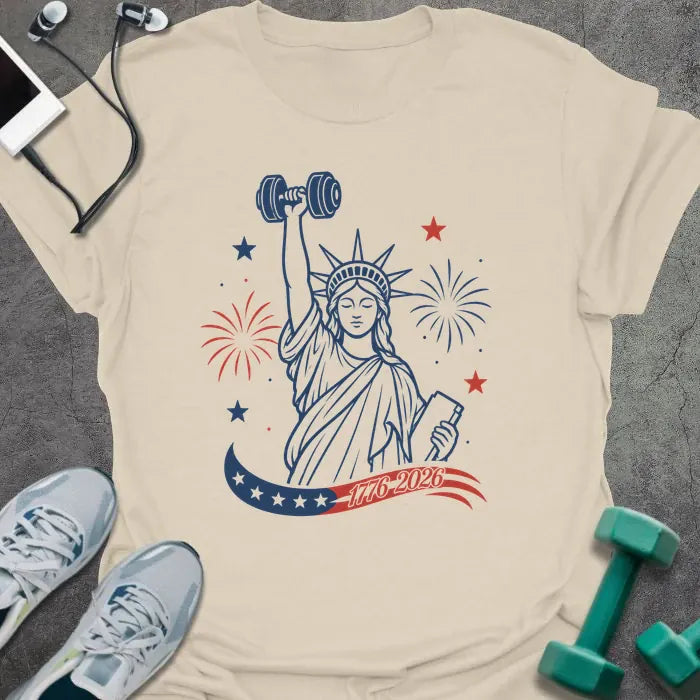 T-Shirt Natural / S Liberty Dumbbell T-Shirt