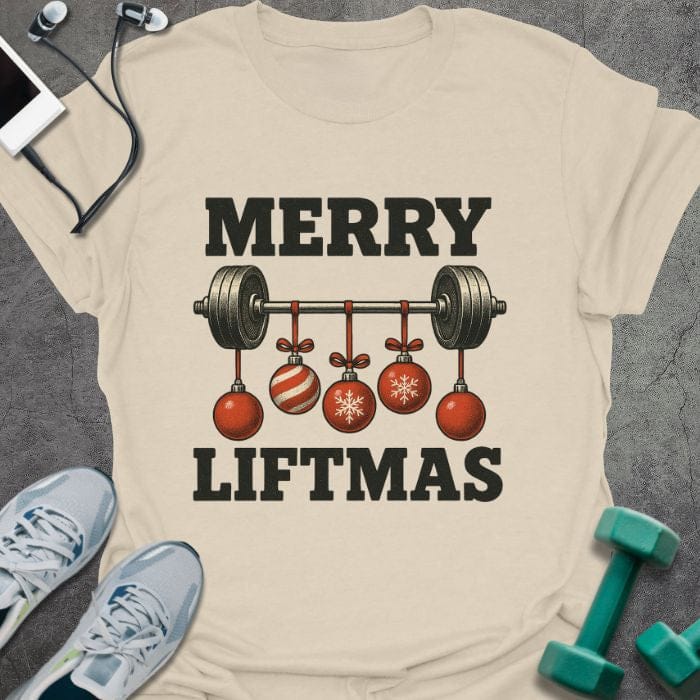 T-Shirt Natural / S Merry Liftmas T-Shirt