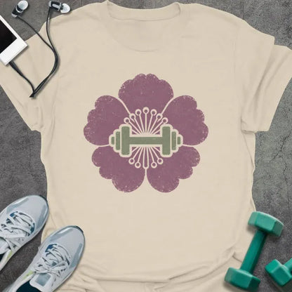 T-Shirt Natural / S Peony Dumbbell T-Shirt
