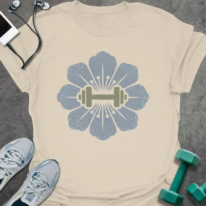 T-Shirt Natural / S Periwinkle Dumbbell T-Shirt