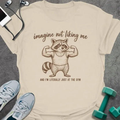 T-Shirt Natural / S Raccoon Flexing T-Shirt