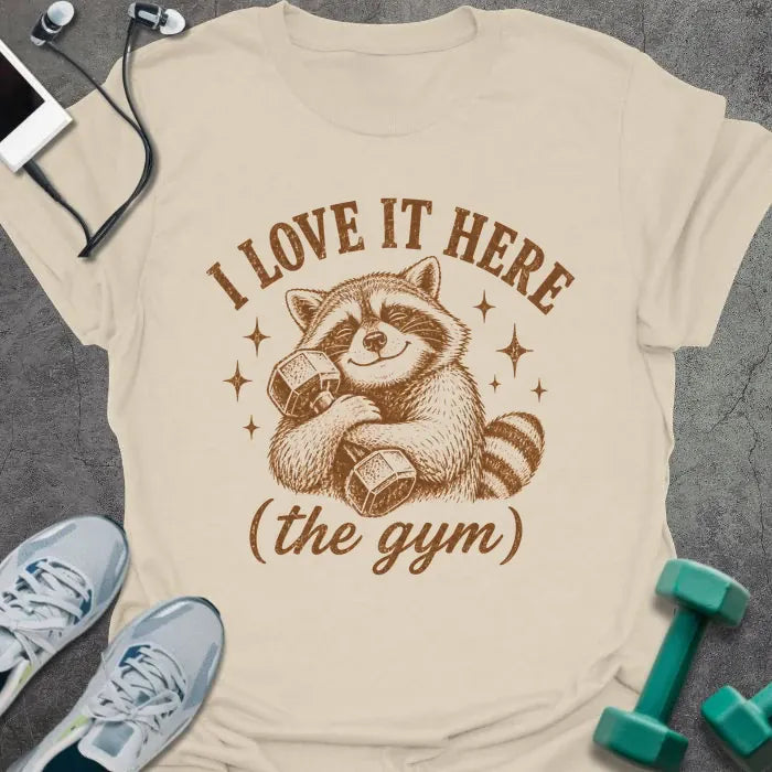 T-Shirt Natural / S Raccoon Loves T-Shirt