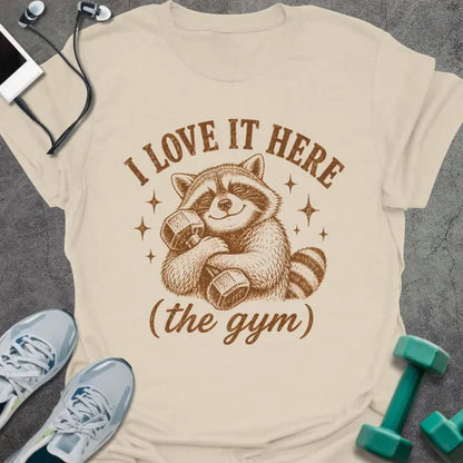 T-Shirt Natural / S Raccoon Loves T-Shirt