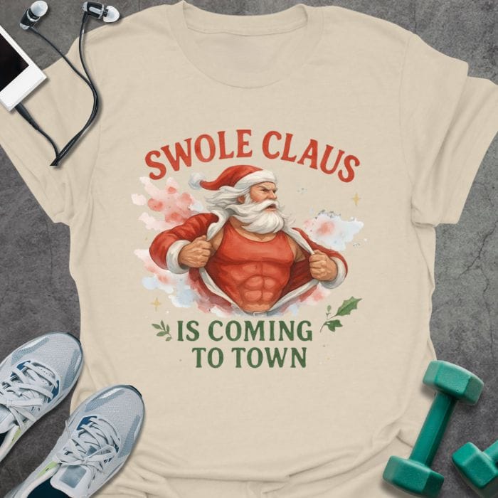 T-Shirt Natural / S Swole Claus T-Shirt