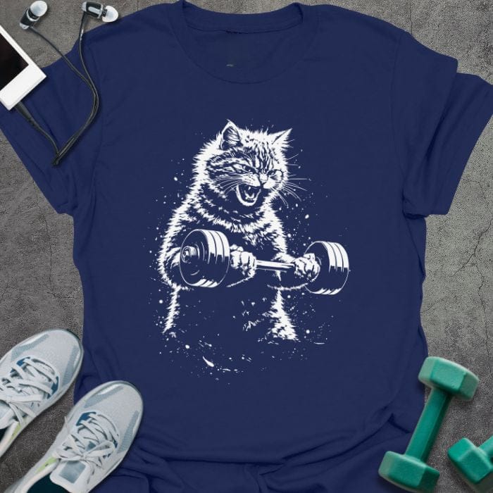T-Shirt Navy / S Cat Curl T-Shirt