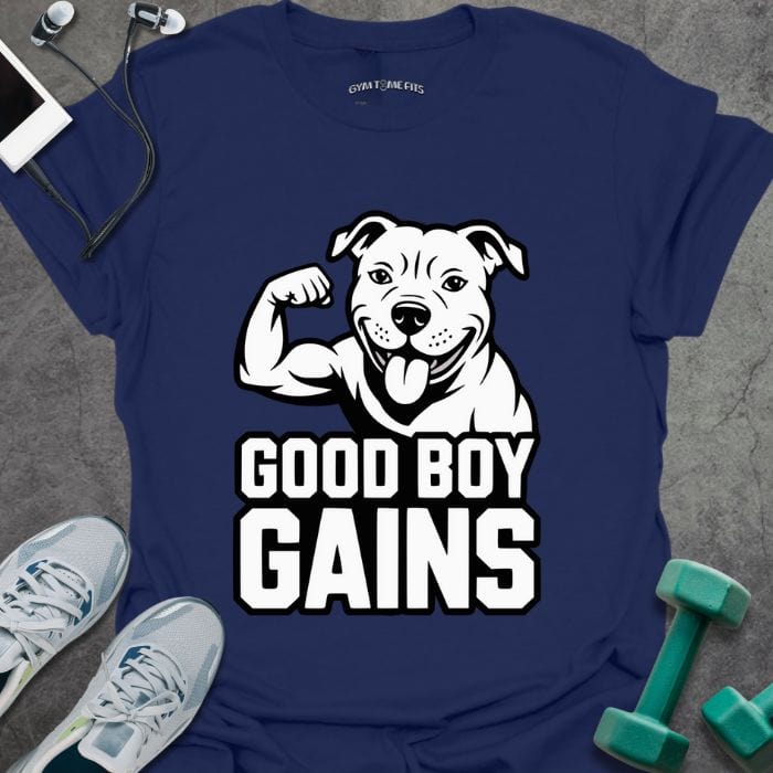 T-Shirt Navy / S Good Boy Gains T-Shirt