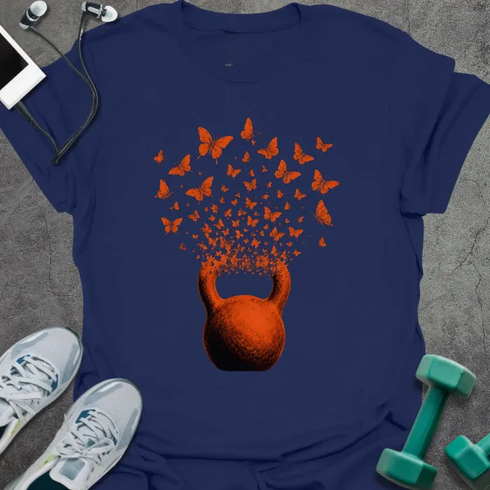 T-Shirt Navy / S Kettlebell Butterflies T-Shirt