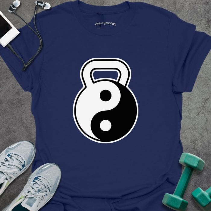 T-Shirt Navy / S Kettlebell Yin Yang T-Shirt