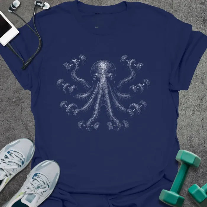 T-Shirt Navy / S Octo Dumbbells T-Shirt