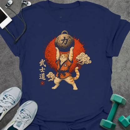 T-Shirt Navy / S Samurai Cat T-Shirt