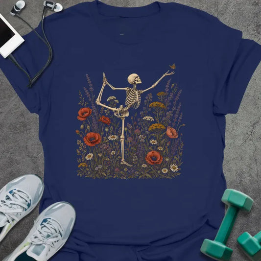 T-Shirt Navy / S Skeleton Yoga T-Shirt