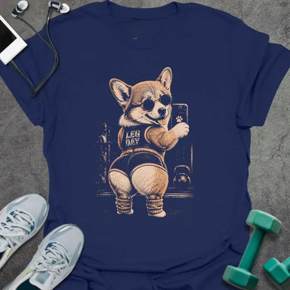 T-Shirt Navy / XS Corgi Selfies T-Shirt