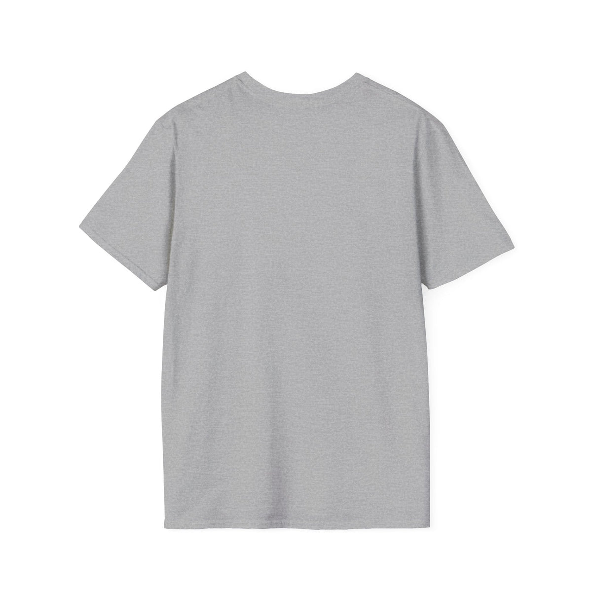 Back view of the sport grey t-shirt, plain with no print