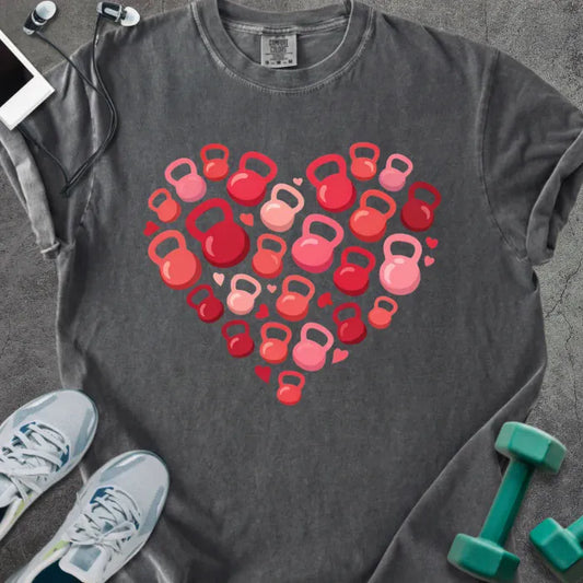T-Shirt Pepper / S Kettlebell Heart Heavyweight Tee