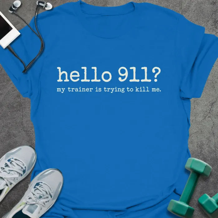 T-Shirt Royal / S Hello 911 T-Shirt