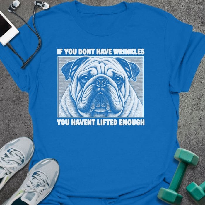 T-Shirt Royal / S Pug Wrinkles T-Shirt