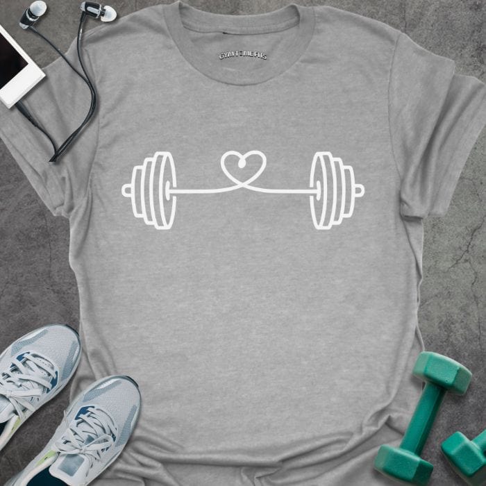 T-Shirt Sport Grey / S Barbell String Heart T-Shirt