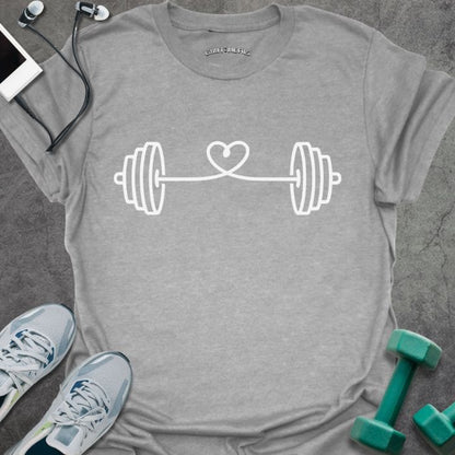 T-Shirt Sport Grey / S Barbell String Heart T-Shirt