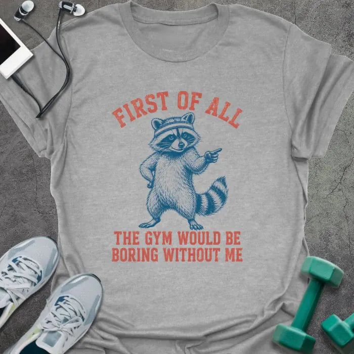 T-Shirt Sport Grey / S Gym Raccoon T-Shirt