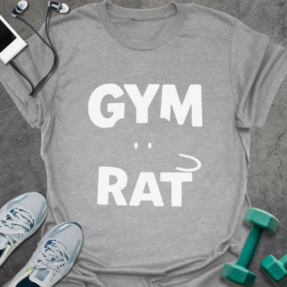 Sport grey t-shirt printed with "Gym Rat"