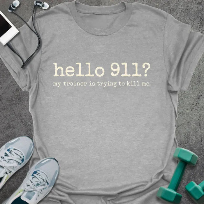 T-Shirt Sport Grey / S Hello 911 T-Shirt