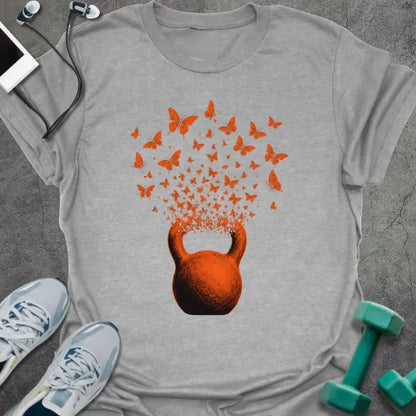 T-Shirt Sport Grey / S Kettlebell Butterflies T-Shirt