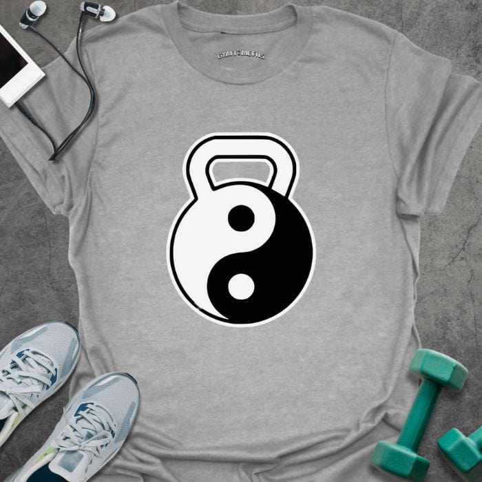 T-Shirt Sport Grey / S Kettlebell Yin Yang T-Shirt
