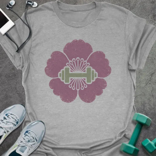 T-Shirt Sport Grey / S Peony Dumbbell T-Shirt