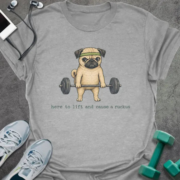 T-Shirt Sport Grey / S Pug Deadlift T-Shirt