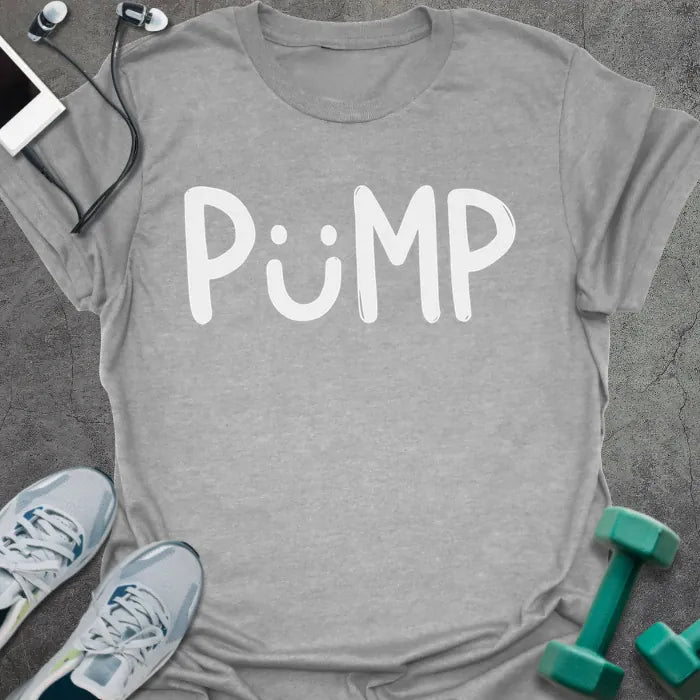 Sport grey t-shirt printed with "Pup"