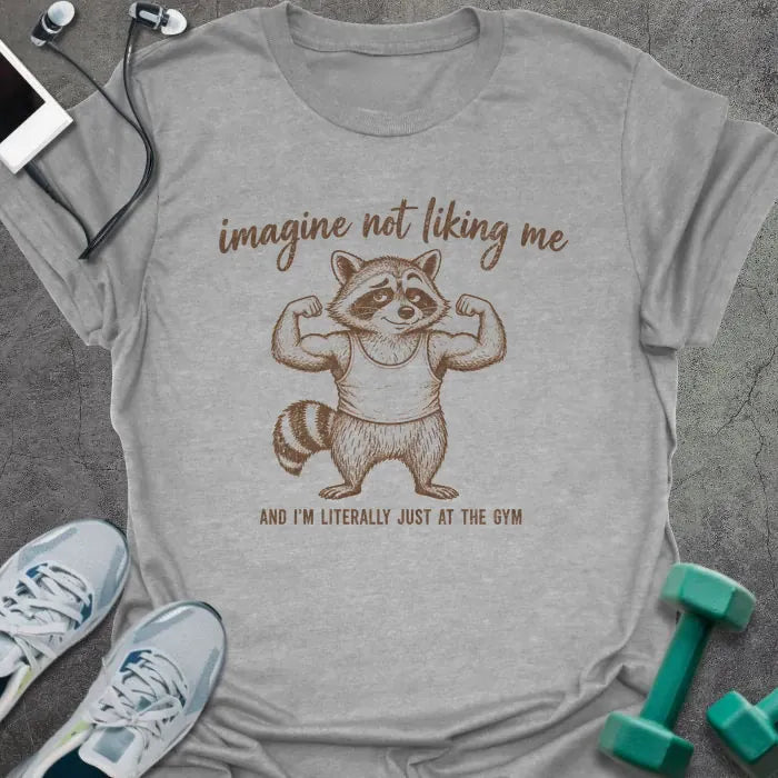 T-Shirt Sport Grey / S Raccoon Flexing T-Shirt