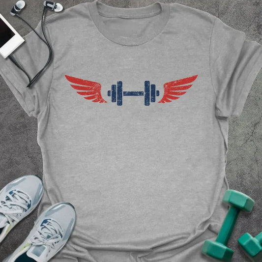 T-Shirt Sport Grey / S Winged Barbell T-Shirt